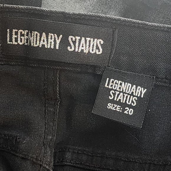 Legendary Status Brand Slim Fit Stretch Black Distressed Wash Jr. Jeans Size 20 - Picture 15 of 16